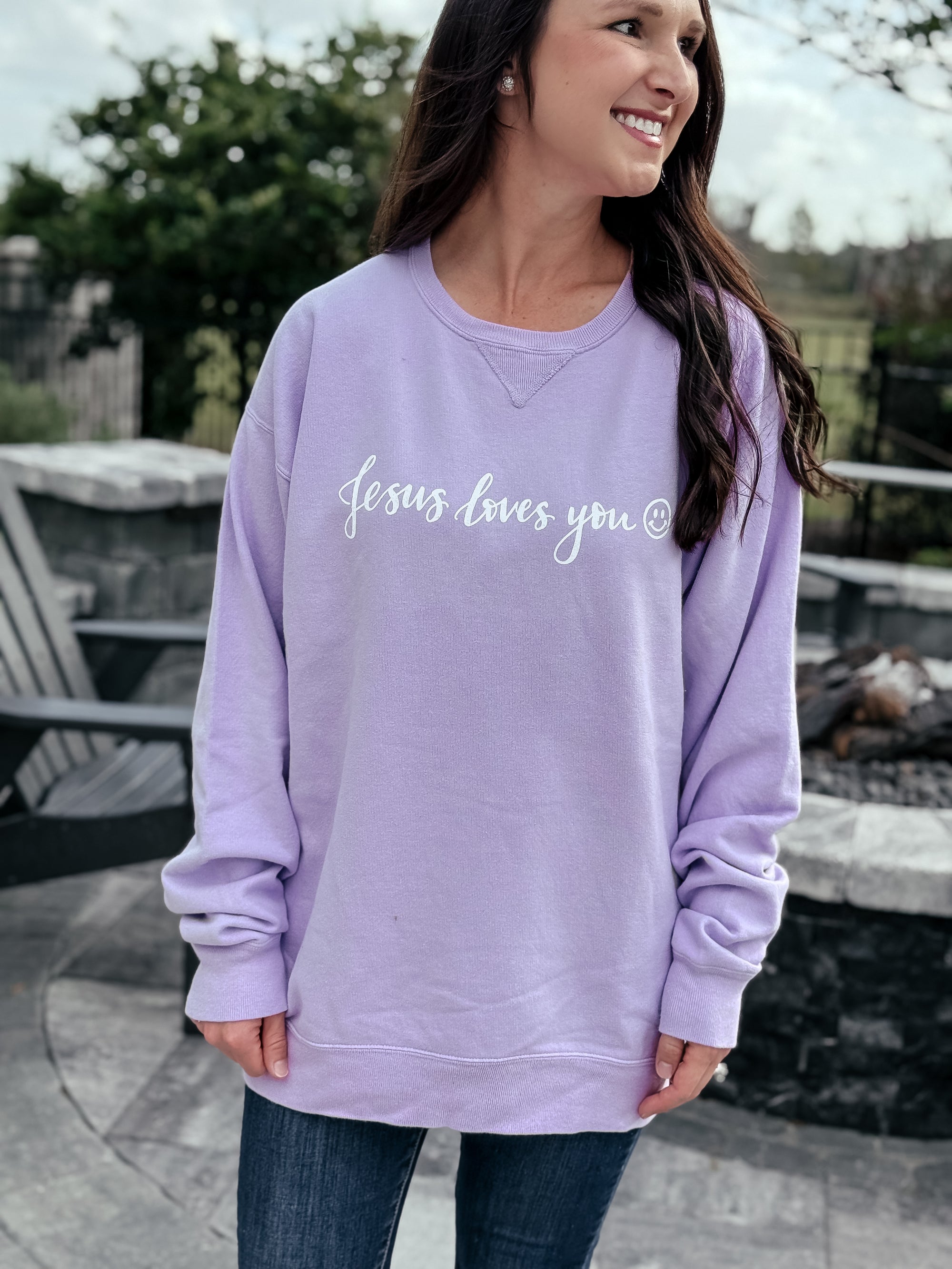 Jesus Loves You Sweatshirt - Lavender