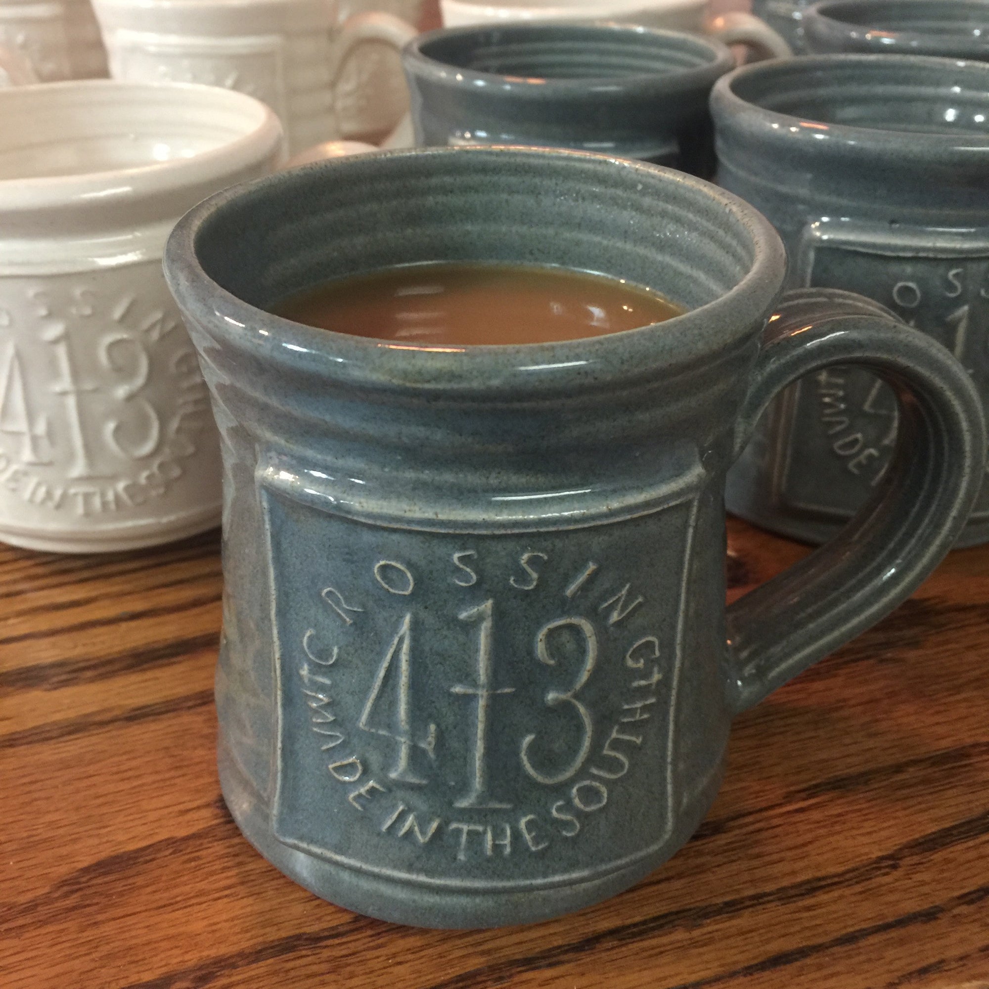 Crossing 413 Logo Handcrafted Pottery Mug