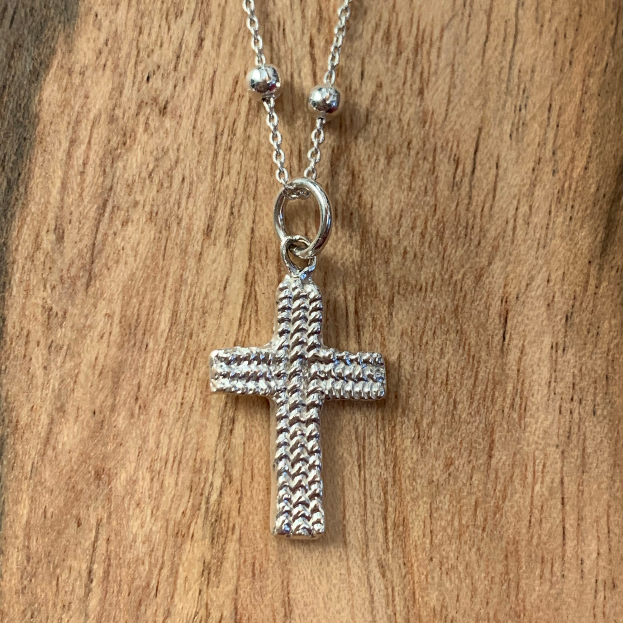 Ruffled Cross Necklace