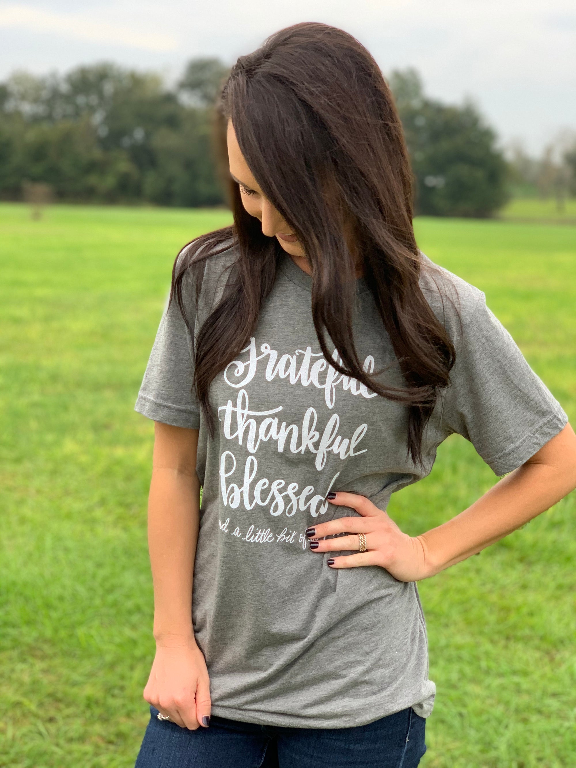 "Grateful, Thankful, Blessed"  Triblend T