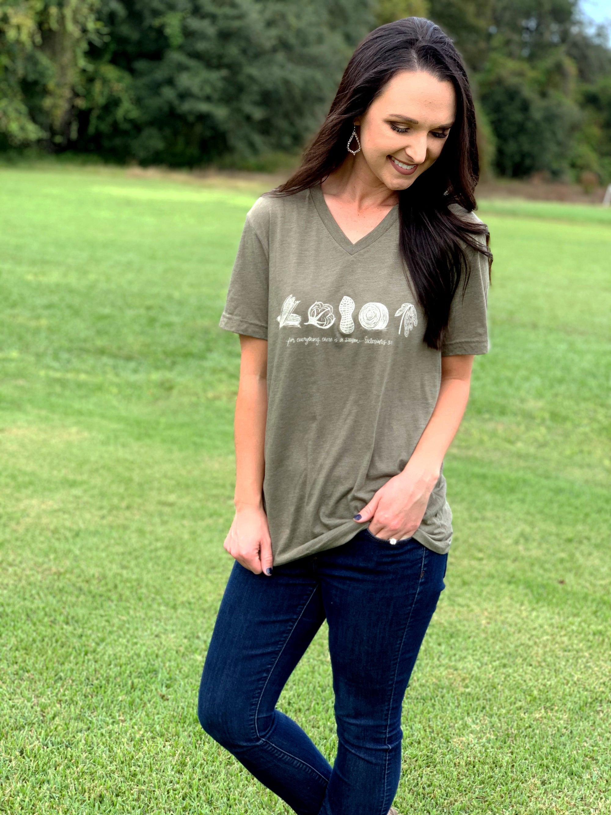 For Everything There is a Season Triblend T - OLIVE GREEN