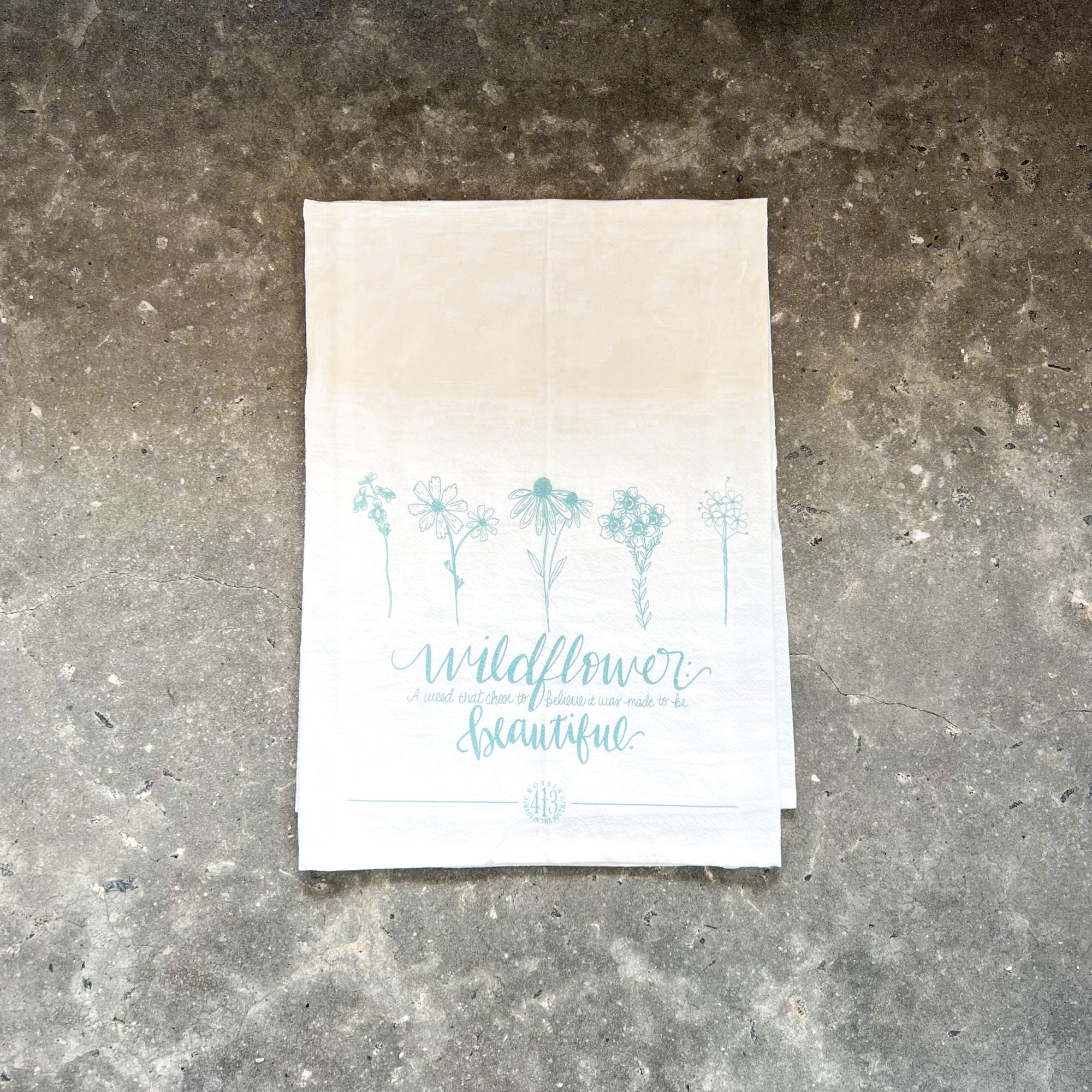 “Wildflower Beautiful” Flour Sack Tea Towel