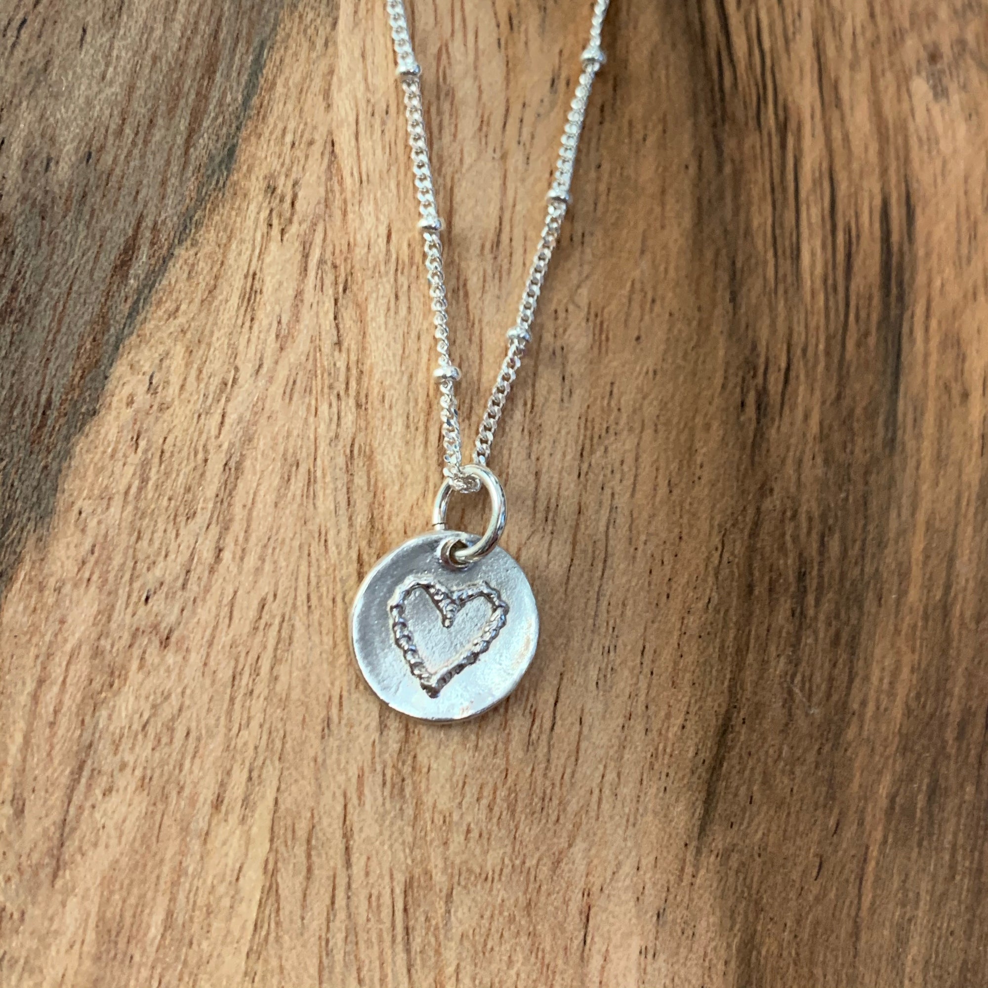 Ruffled Heart Petite Pendant Necklace
