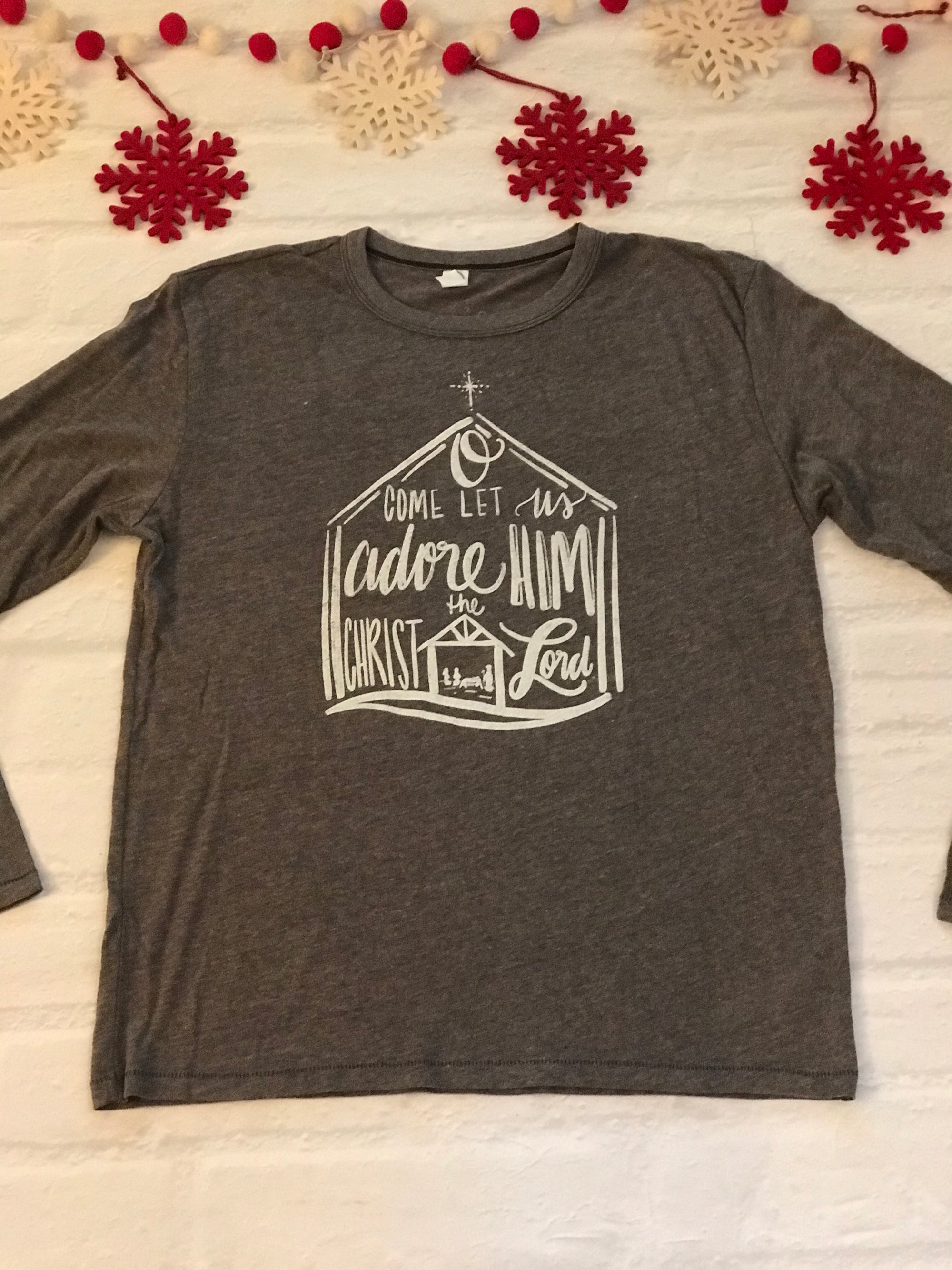 Come Let Us Adore Him - Grey Sweater
