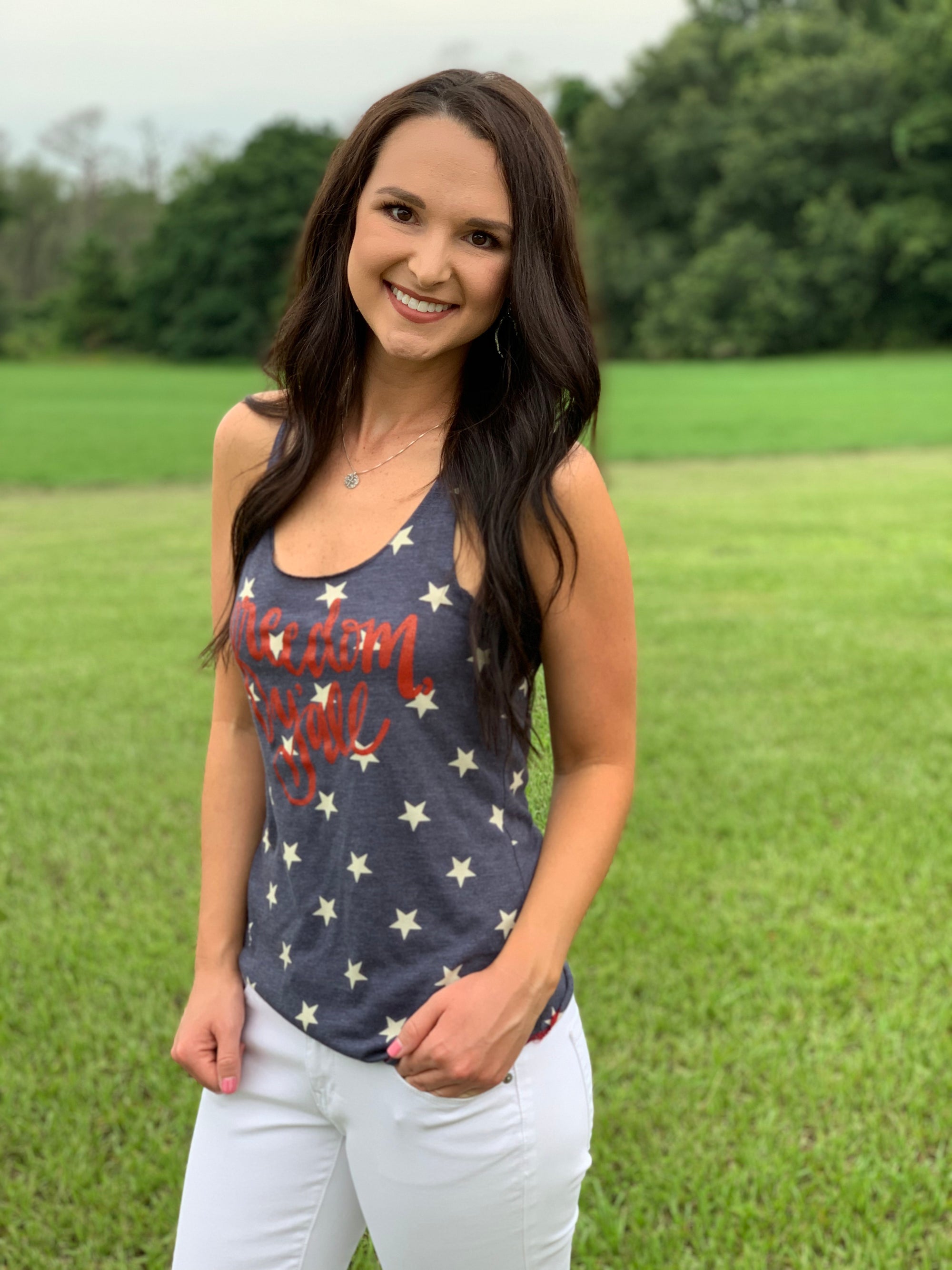 Freedom Y'all Tank - Navy